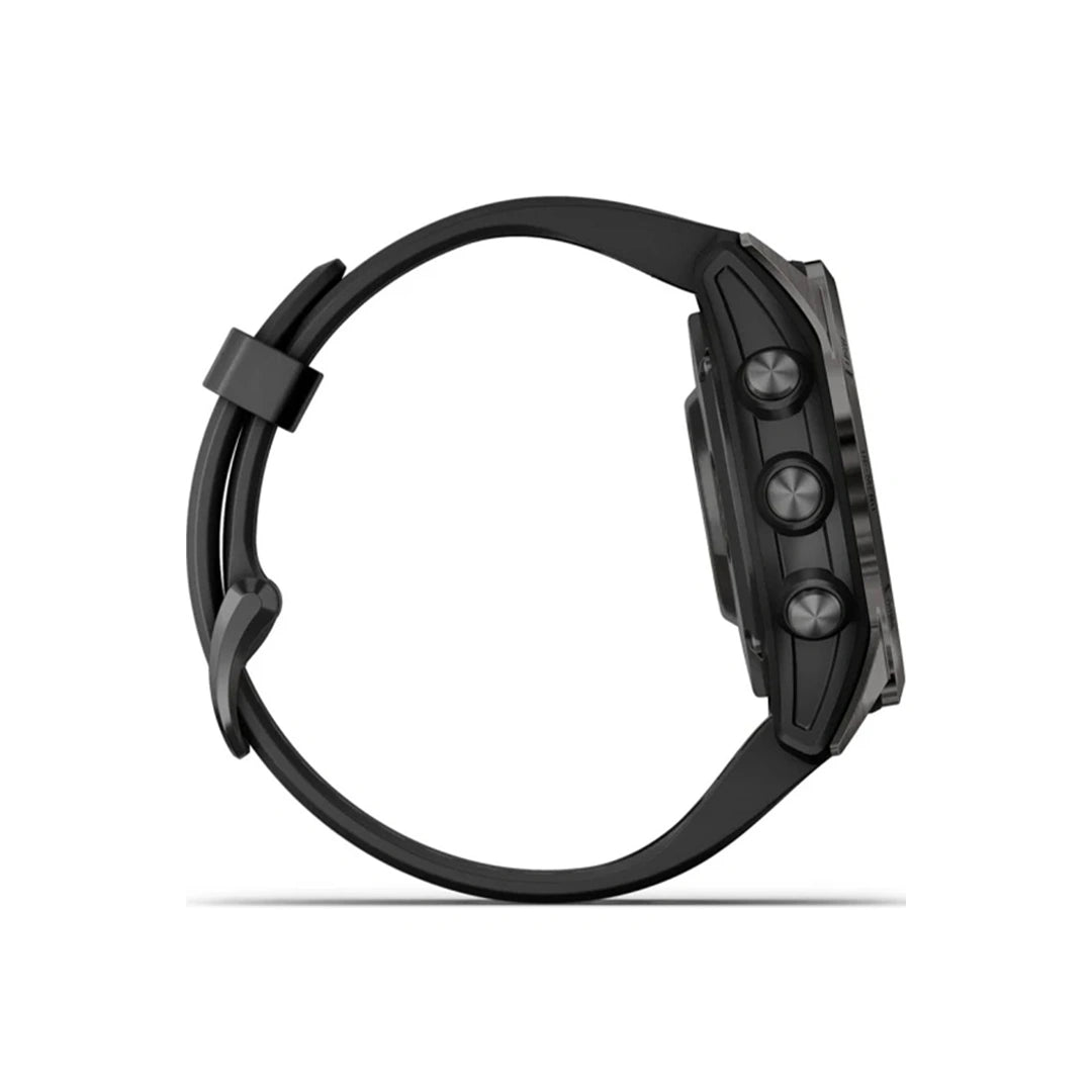 Garmin Fenix 7S Pro Sapphire Solar Edition Carbon Grey Titanium with Black Band in Qatar Garmin Fenix 7S Pro Sapphire Solar Edition Carbon Grey Titanium with Black Band in Qatar